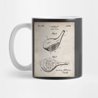 Golfing Driver Patent - Golfer Golf Coach Art - Antique Mug